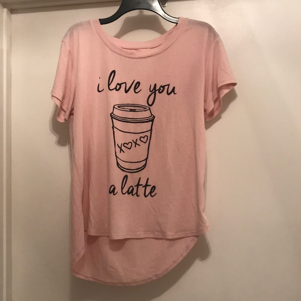 Pink “I love you a latte” tee